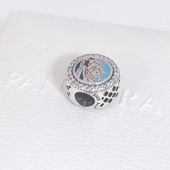 Pandora Mountain Round Charm Bead S925 Silver with box - Picture 2 of 8